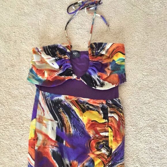 BLANC Picasso Inspired Vibrant Multicolor Strapless Maxi Dress - Picture 4 of 5